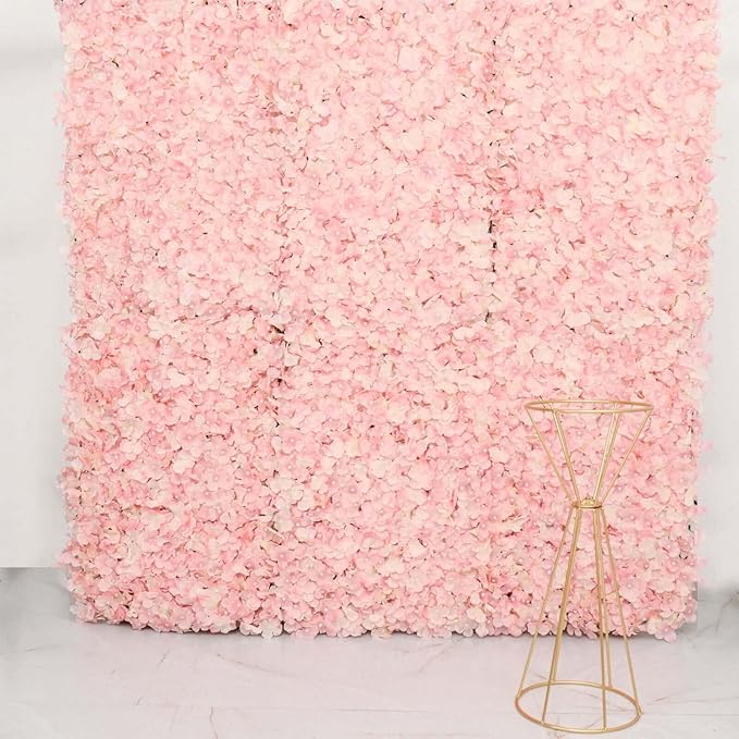 Efavormart 4 PCS Blush Silk Hydrangea Flower Mat Wall Wedding Event Decor for DIY Centerpieces Arrangements Party Home Dec...