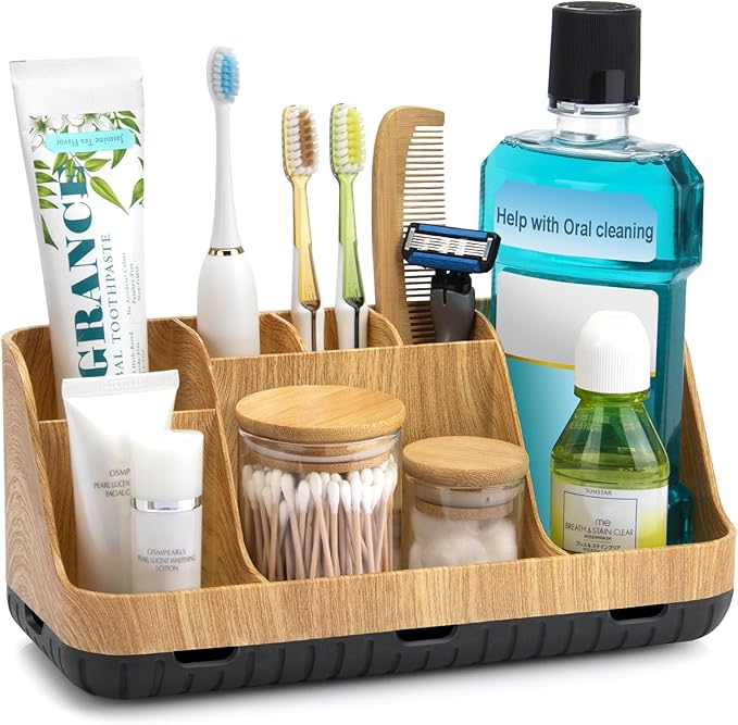 GFWARE Bathroom Organizers and Storage - Detachable 7 Slots Kids Electric Toothbrush and Toothpaste Holde Drainage for Bat...