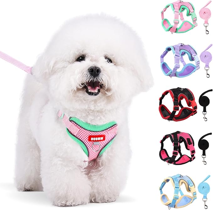 Coppthinktu Dog Harness with Leash Set for Small Sized Dogs Cats, No Pull Dog Harness Soft Mesh Cat Puppy Harness, Adjusta...