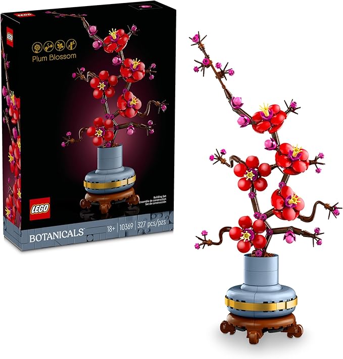 LEGO Botanicals Plum Blossom Building Sets for Adults - Artificial Flower for Dinner Table Centerpiece, Living Room Home D...
