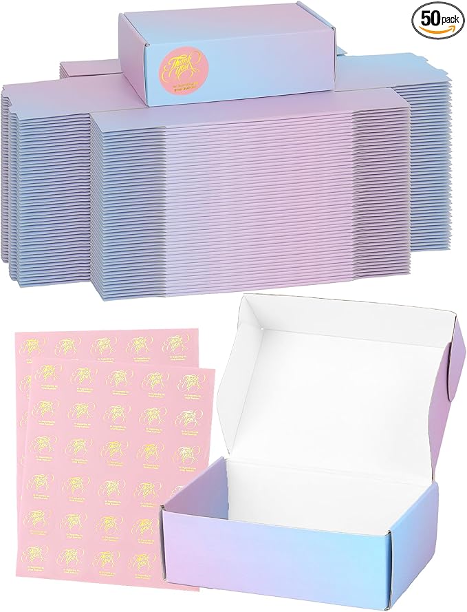 Shipping Boxes 50-Pack Cardboard Boxes: Purple Packaging Boxes - 6x4x2 Mailer Boxes - Small Business Mailing Packing Box