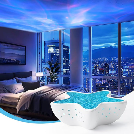 AmmToo Northern Lights Projector, Ocean Wave Shower Light Projector Light for Bathroom Classroom, Galaxy Night Light for K...