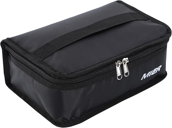 MIER Small Lunch Bag for Kids & Adults Compact Insulated Lunch Box Portable Thermal Mini Cooler for Work School Travel, Black