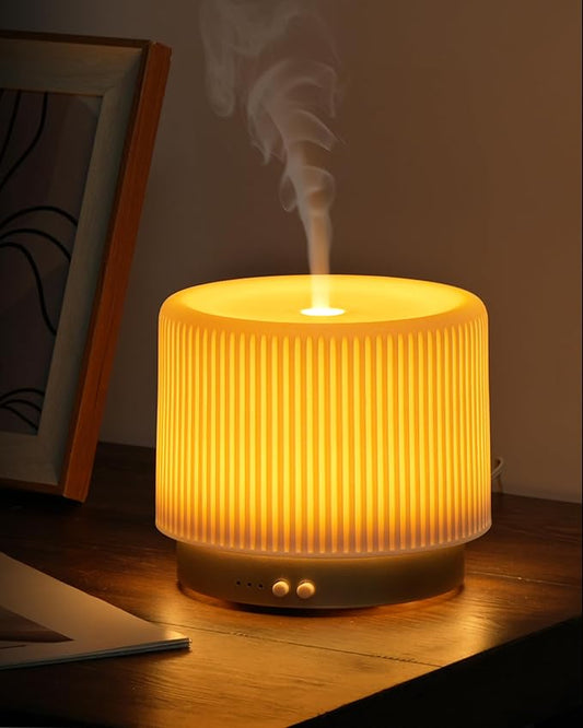 Essential Oil Diffuser - 280ml Ceramic Diffuser for Large Room & Commercial Use, 2.4MHz Aromatherapy Diffuser with Cool Mi...