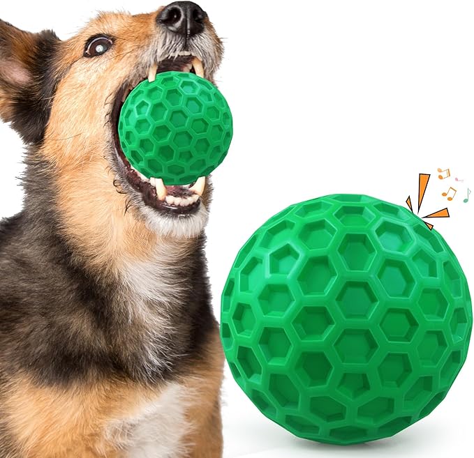 ZRIFAQESW Tough Dog Chew Toys for Aggressive Chewers, Indestructible Dog Balls for Aggressive Chewers, Squeaky Balls for D...