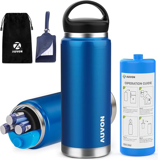 AUVON Insulin Cooler Travel Case Keeps Insulin Cool up to 44H for 3–5 Pens, Gel Ice Pack & Pouch Protect Medication from F...