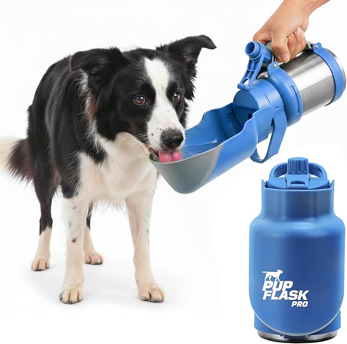 PupFlask Pro Dog Water Bottle | 30 or 50 OZ Double Wall Insulated Stainless Steel | Built-In Flip Cup Bowl | Leak Proof Ca...