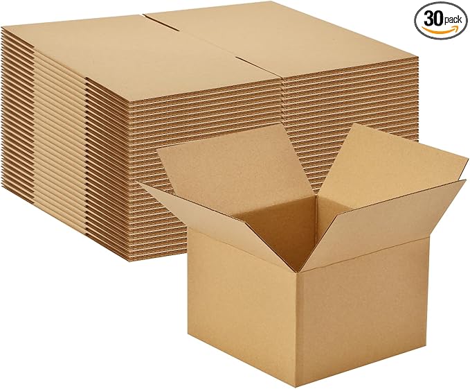 EZALFTIN 30 Pack 6x6x4 inches Small Shipping Boxes Brown Corrugated Cardboard Boxes for Packing, Mailing, Moving, Business