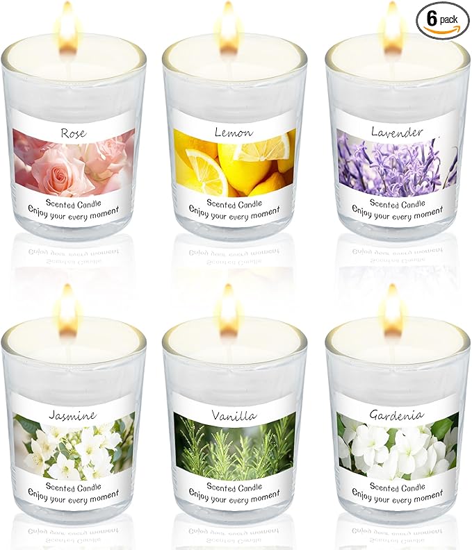 Scented Candles Gifts Set for Women and Men, Soy Wax Aromatherapy Candles 6 Pack Jar Candle for Birthday, Thanksgiving, Va...