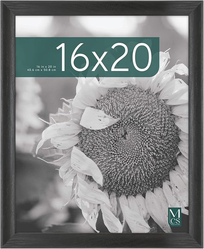 MCS Studio Gallery Classic 16x20 Poster Frame Black Woodgrain Engineered Wood, Vertical & Horizontal Wall Hanging Large Pi...