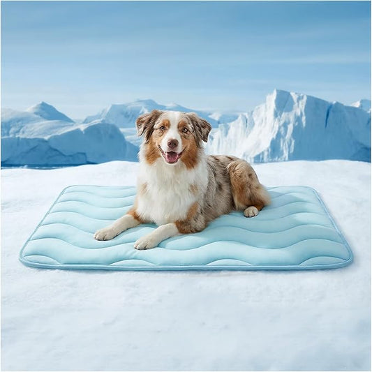 Dog Cooling Mat for Large Dogs, 42"x28" Breathable Self Cooling Crate Mat for Dogs & Cats, QMAX>0.5 Portable Washable Pet ...