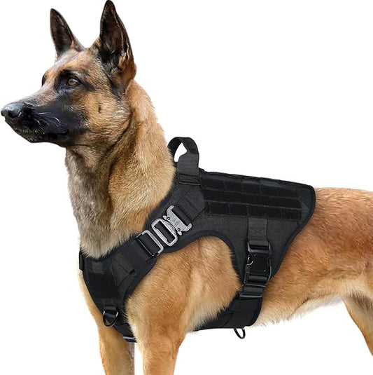 rabbitgoo Tactical Dog Harness for Large, Heavy Duty Pet Harness with Handle, No-Pull Service Vest Large Breed, Adjustable...
