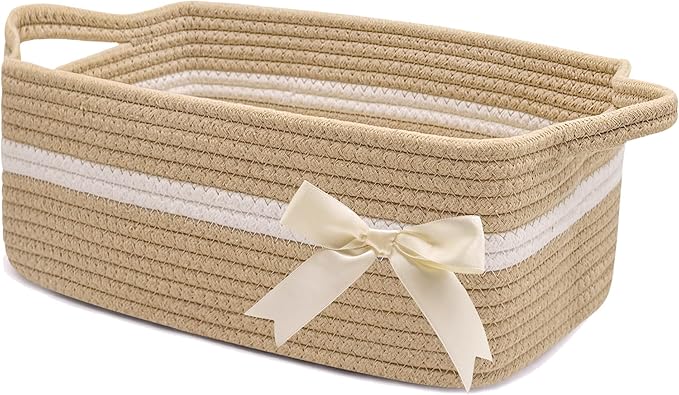 BYLSSNUK Gift Baskets Empty for Kids, Storage Basket for Gifting Small Woven Rope Basket for Towels Baby Shower Baskets fo...