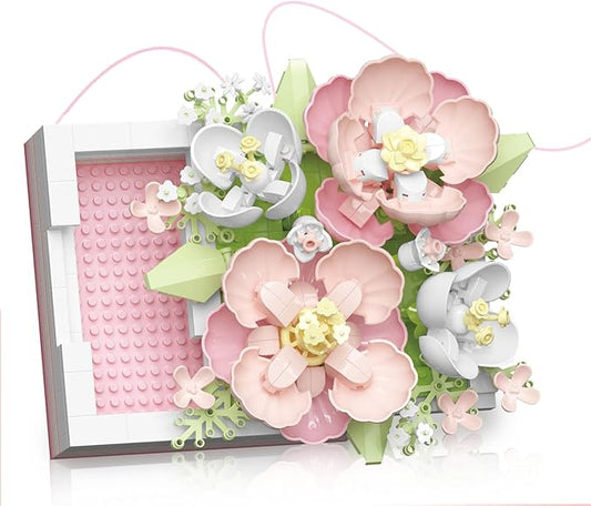 Flower Building Blocks Jewelry Box Can be pushed and pulled to open Flower Centerpiece Building Blocks，Proposal Ring Box，V...