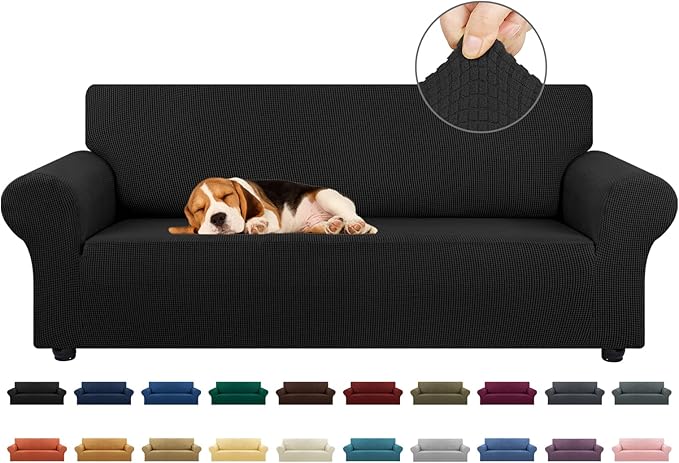 KEKUOU Stretch Sofa Cover Slipcover ，Couch Covers for 3 Cushion Couch Sofa pet Friendly (78"-94") Furniture Protector Sofa...