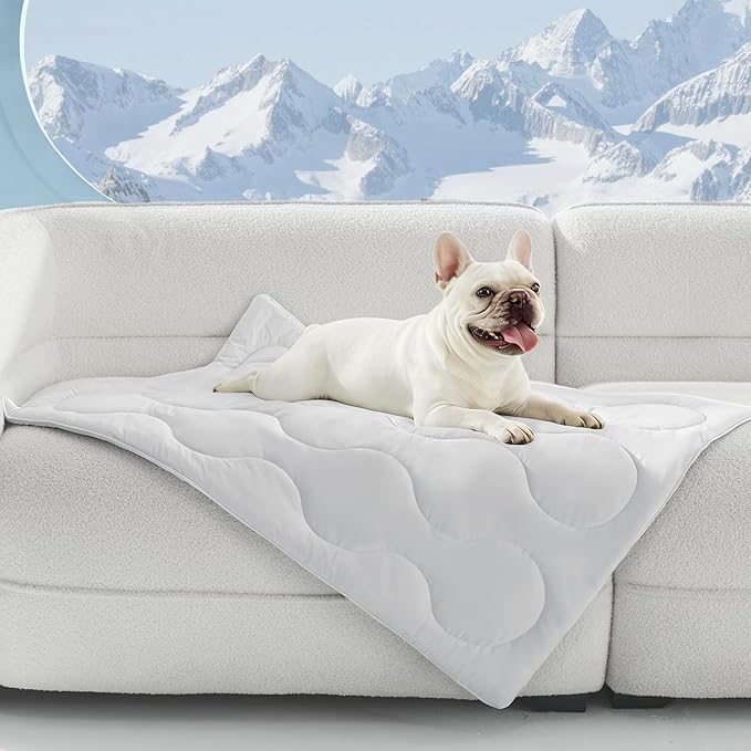 MIXJOY Cooling Blanket for Medium Dogs Breathable, Dual-Sided with Q-MAX>0.5, Lightweight Pet Cooling Throw Blanket Summer...