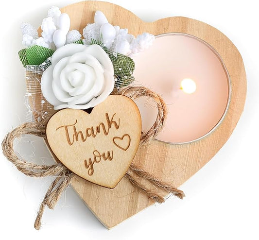 100 Piece Wooden Tealight Candle Set for Wedding Favors for Guests, Birthday Party Favors, Baby Shower Favors, Return Favo...