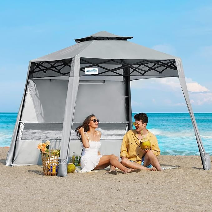 Quictent 10x10 Pop Up Canopy Tent with 1 Sidewall Lightweight, Portable, and Versatile for Beach and Sporting Events with ...