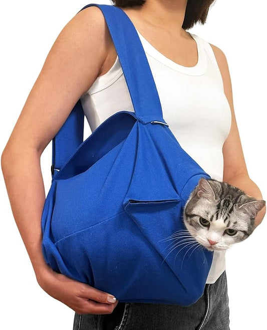 Amkune [Cozy Travel] Cat Carrier Pouch, Soft Cat Carrier for Small Cats, Kitten Carrying Bag, Restraint Bag for Nail Trimm...