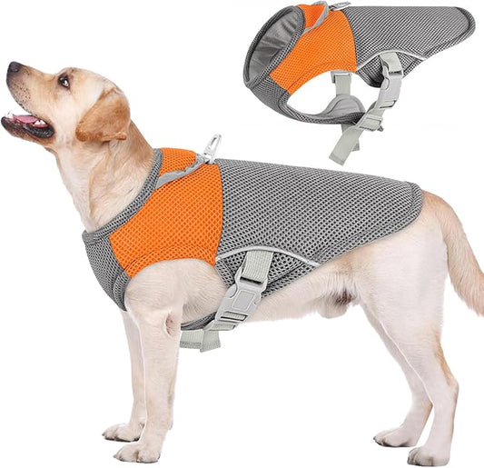 AOFITEE Dog Cooling Vest, Lightweight Cooling Jacket for Dogs, Breathable Dog Cooler Shirt with Harness D-Ring, Pet Sun Sh...