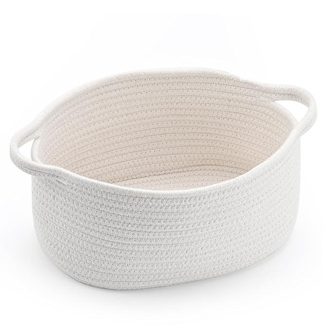 Happyiren Cute Woven Easter Basket with Handle, Baskets for Gifts Empty, Present Containers for Raffle Baby Shower Burr Ba...