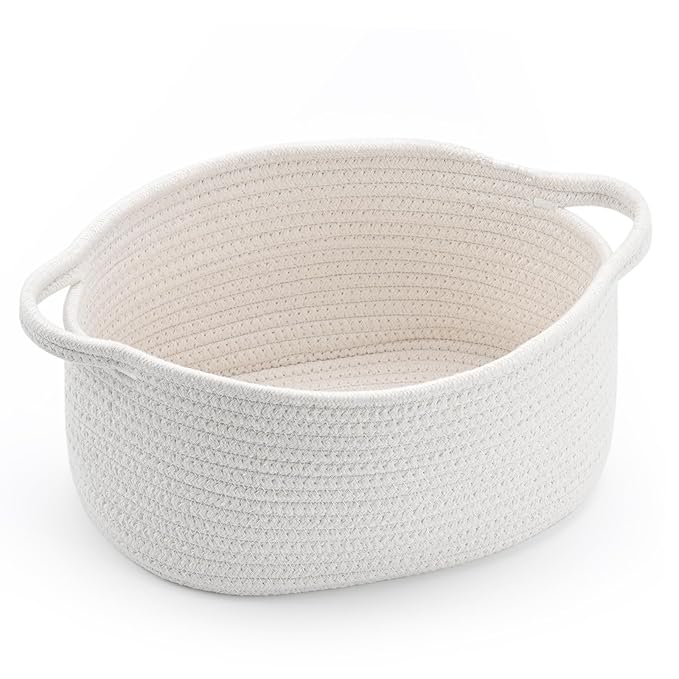 Happyiren Cute Woven Easter Basket with Handle, Baskets for Gifts Empty, Present Containers for Raffle Baby Shower Burr Ba...