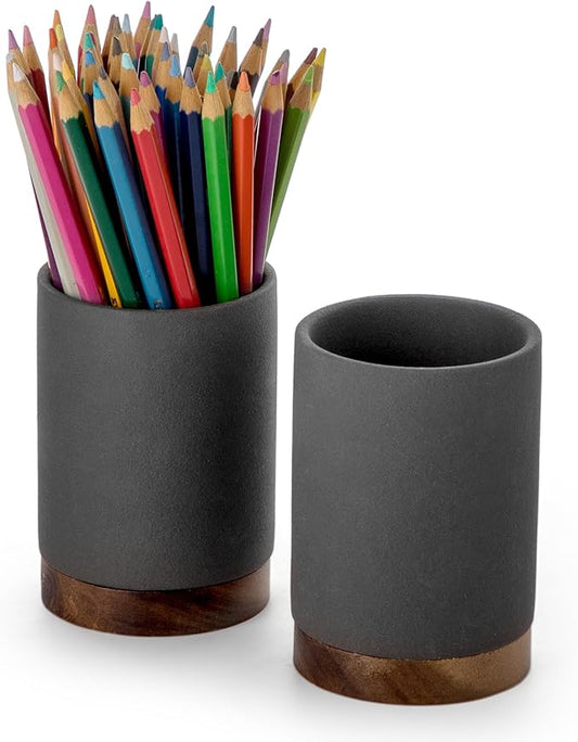 Pen Holder for Desk, Ceramic Pencil Organizer & Makeup Brush Holder, Office Decor and Desk Accessories，Perfect Office Orga...
