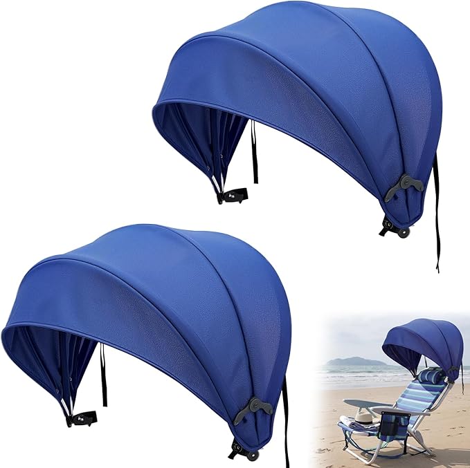 DaisyInner 2 Pcs Beach Chair Umbrella Canopy Extra Large Foldable Chair Sun Shade with Adjustable Clamp for Beach Camping ...