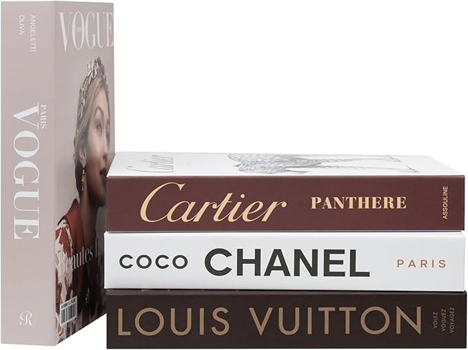 PROBENEX Luxe Large 4 Pcs Faux Decorative Books Set | Not Real Books, Cardboard Foldable Display Props | Modern Designer C...