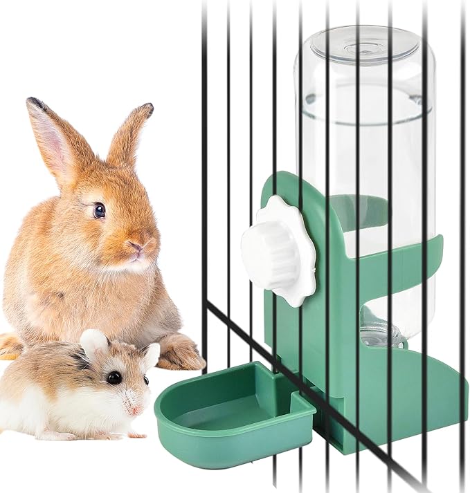kathson Rabbit Water Dispenser for Cage 17 Oz Hanging Guinea Pig Water Bottle No Drip Gravity Automatic Bunny Water Bottle...
