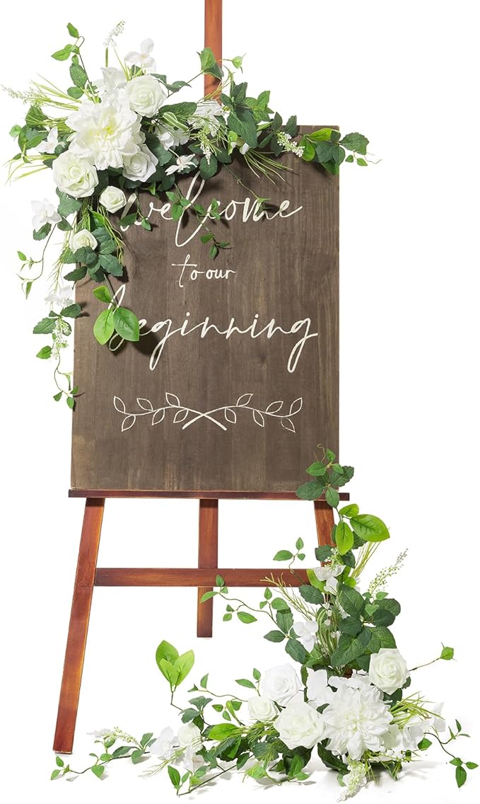 Ling's Moment 2pcs Wedding Flowers Garland Artificial Floral Swag Arch Decorations Greenery Arrangements Lily of The Valle...
