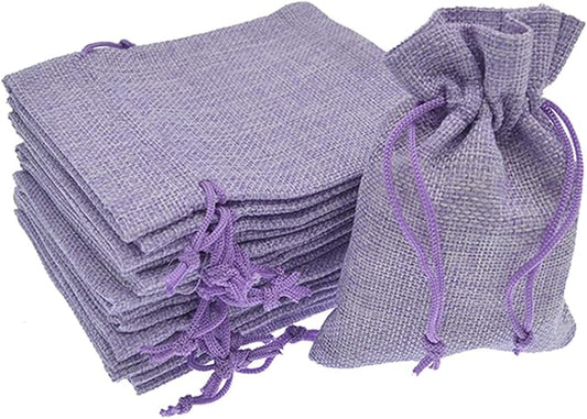 Bezall 20Pcs Burlap Bags with Drawstring 2.7 x 3.5 Inch, Linen Small Party Favor Gift Bags Jewelry Pouches Sachet Sacks fo...
