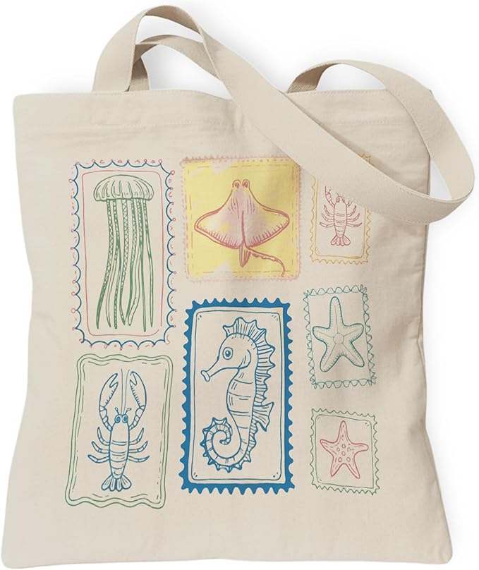 TOTEUSVIA Aesthetic Canvas Tote Bag, Cute Reusable Bags for Women with Inner Pocket