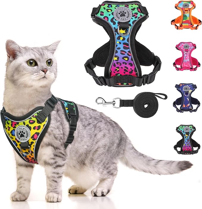 BEAUTYZOO Cat Harness and Leash for Walking, Escape Proof Soft Adjustable Vest Harnesses for Small Cats Kittens, Easy Cont...