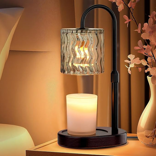 GOIUEDBZ Candle Warmer Lamp Electric Timer: Dimmable Candles Warming Lamps - Height Adjustable Burner Jar - No Flame Scent...