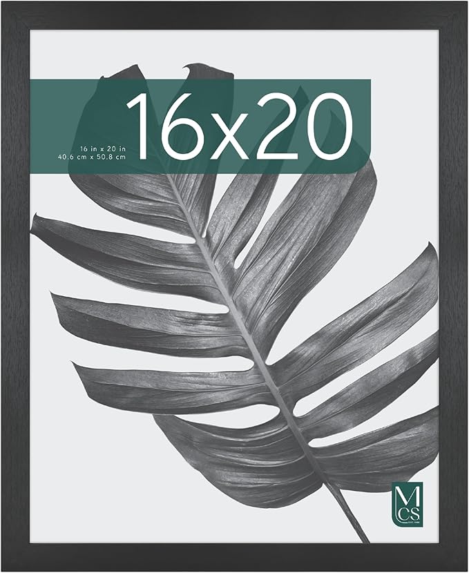 MCS Studio Gallery 16x20 Poster Frame Black Woodgrain Engineered Wood, Vertical & Horizontal Wall Hanging Large Picture Fr...