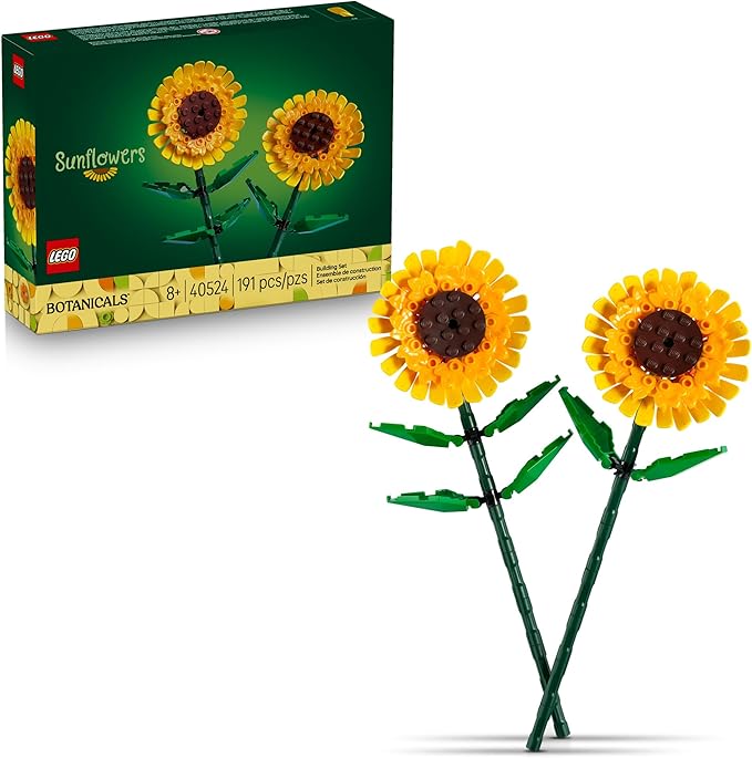LEGO Sunflowers Building Toy for Kids, Girls and Boys Ages 8+ - Artificial Sunflowers for Home Decor and Display - Birthda...