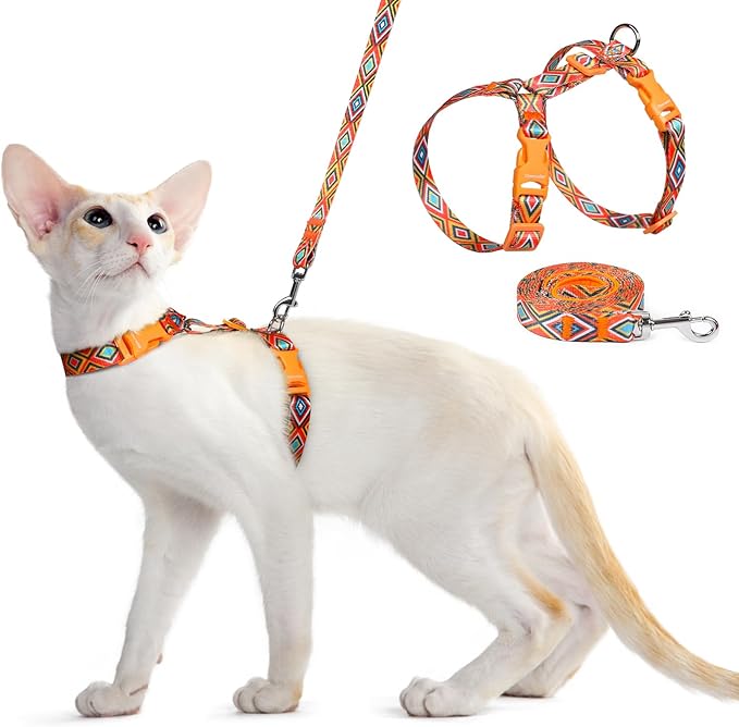 Dooradar Cat Harness and Leash, Escape Proof Adjustable Kitten Vest, Lightweight Soft Pet Straps, Easy Wearing for Small M...