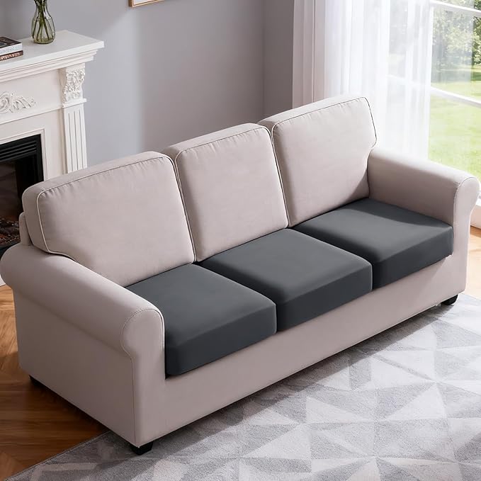 TAOCOCO Couch Cushion Covers 3 Pieces Stretch Couch Covers for 3 Cushion Couch, Sofa Seat Covers Soft Washable Furniture P...