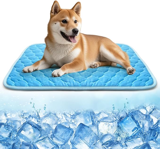 PETZOOKA Dog Cooling Mat Self Cool Pad for Dogs and Cats, Washable Portable Pet Sleeping Pad for Summer,27.5" x 18.5"