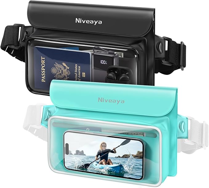 Niveaya IPX8 Waterproof Fanny Pack for Men Women, Large Capacity Touch Screen Dry Bag for Kayaking, Paddle Boarding, Water...