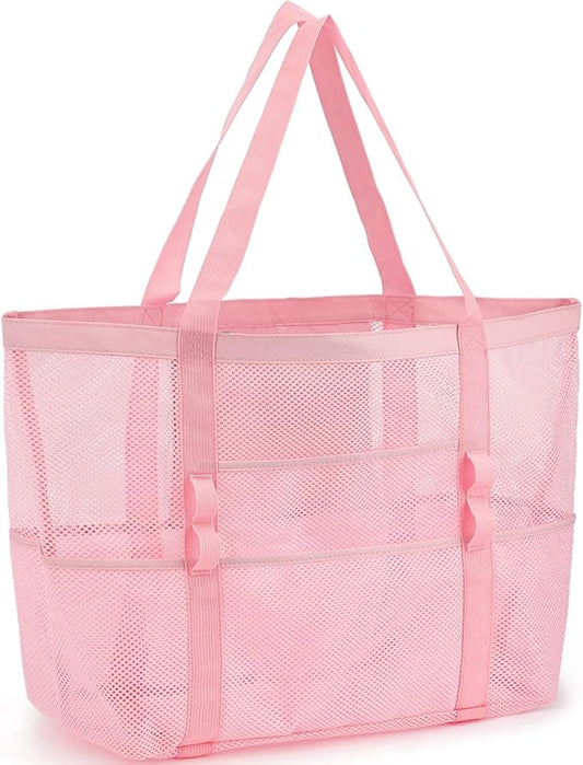 GYEUKHAM Mesh Beach Bag - Large Beach Tote Bag with Multiple Pockets for Family Beach Bag for Toys & Vacation Essentials