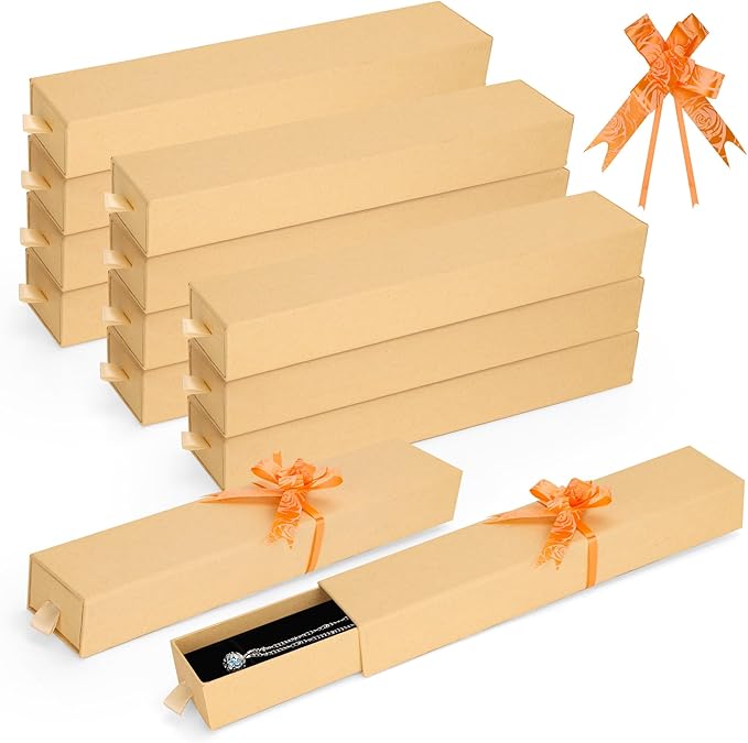 MATUFF 12-Pack Drawer Style Jewelry Gift Boxes with Sponge Insert, 8.7"x1.8"x1.2" Necklace & Bracelet Display Box for Pres...