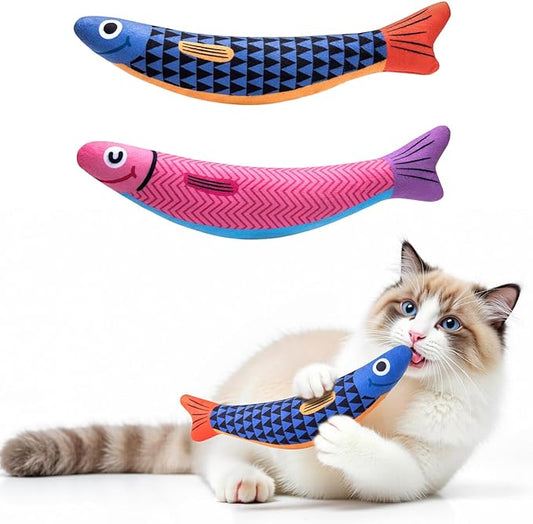 PetBusy Cat Toys with[5000mg A+Natural Catnip &Silvervine] [Baby Grade] Interactive Soft Chew Kicker Cat Toys for Indoor C...