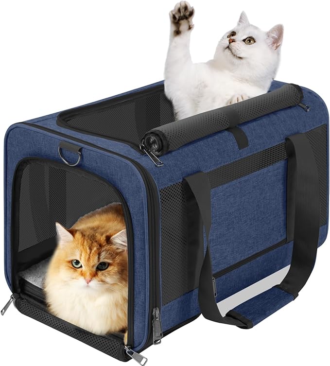 GAPZER Dog Carrier Soft/Cat Crates Large Cat 20 to 25 pounds/Softsided Pet Car Travel Carry Bag 15 Pound Puppy/Top Open Tr...