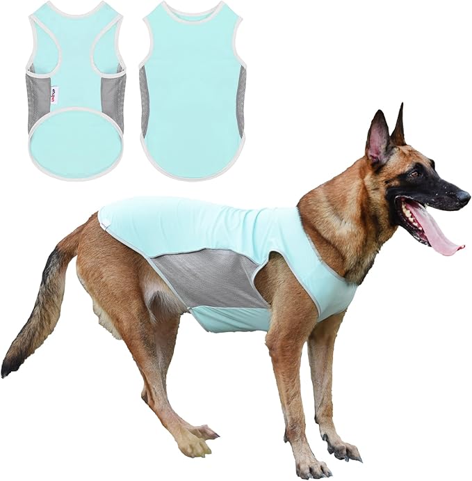 UNIPUP UPF 50+ Sun Protection Dog Shirt for Medium Large Dogs - Breathable Sleeveless Vest with Reflective Strips, Sports ...