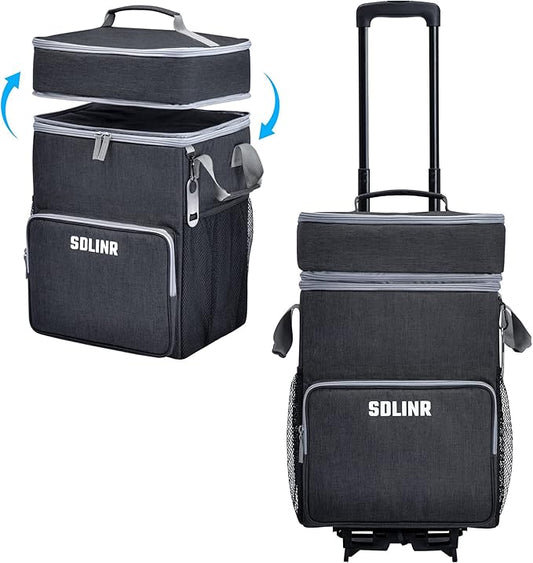 SDLINR 72-Can Large Rolling Cooler, Leakproof Insulated Soft Cooler Bag with Wheels and Handle Collapsible for Beach Campi...