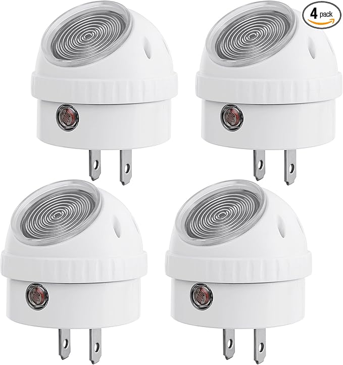 DEWENWILS Plug in Night Lights into Wall, Dusk to Dawn Sensor, 360° Rotating, Directional LED Nightlights for Kids, Nursy,...