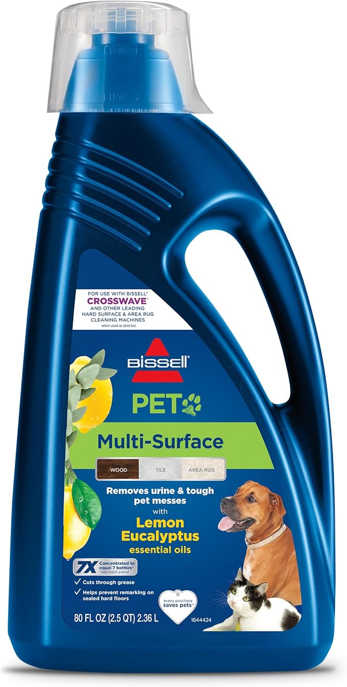 Bissell Multi-Surface Pet with Citrus, 3444G, 80oz, Safe on Sealed Hard Floors and Area Rugs, Removes tough pet messes and...
