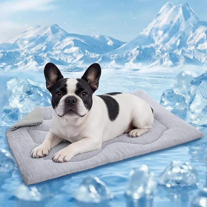Queenmore Dog Cooling Mat, Cool Dog Mat, Portable Flat Pet Pads for Dogs, Materials Safe, Washable Non-Slip Cooling Pet Pa...